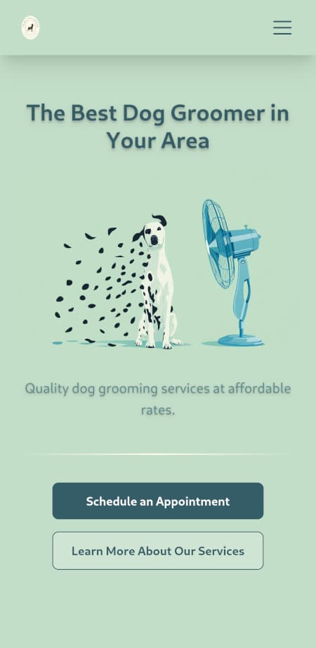 screengrab of the Best Dog Groomer website template